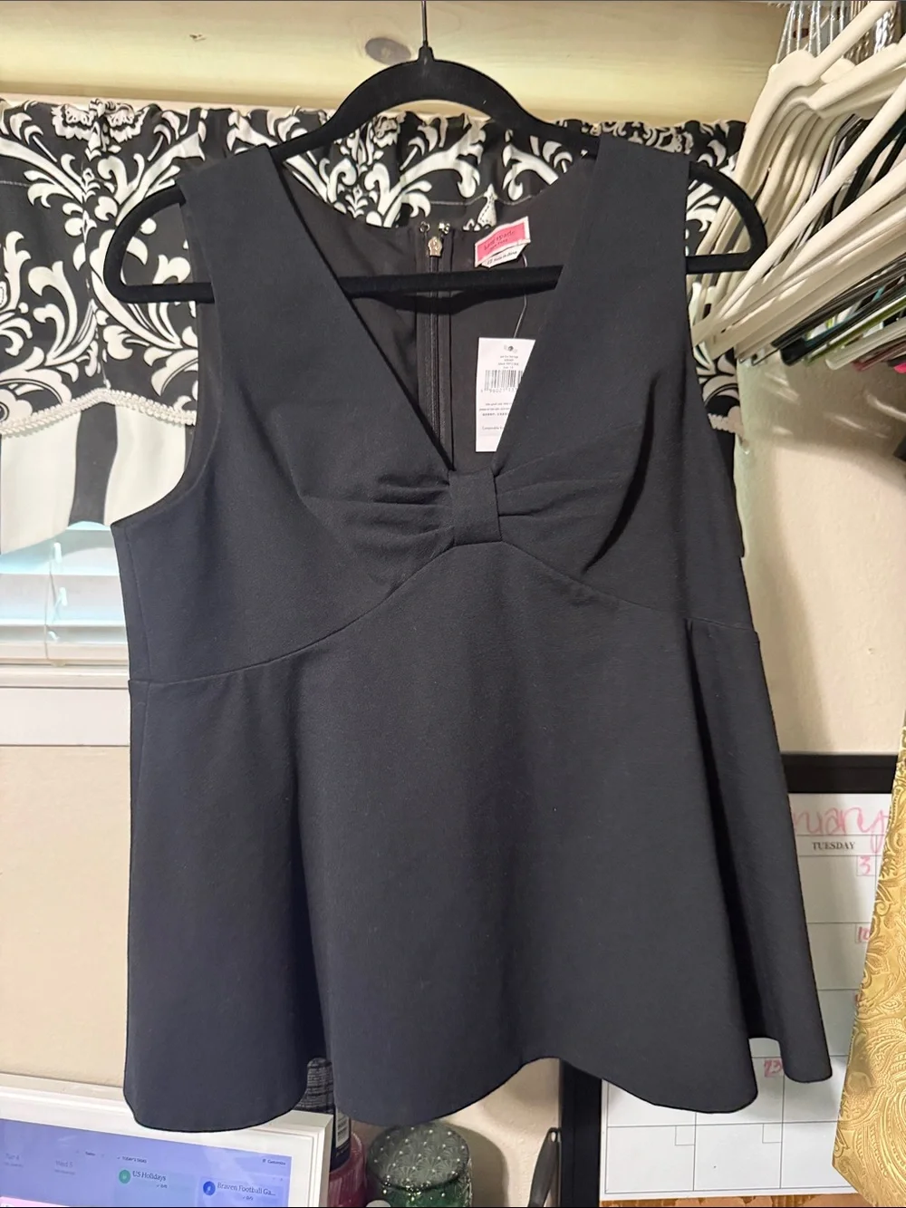 kate spade Black V-Neck Peplum Camisole